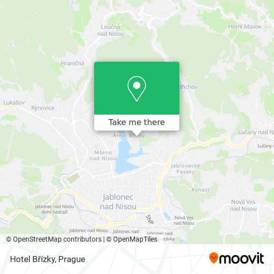 Hotel Břízky map