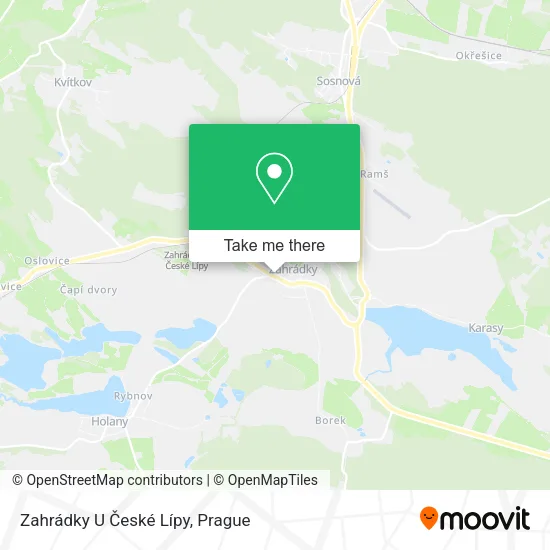 Карта Zahrádky U České Lípy