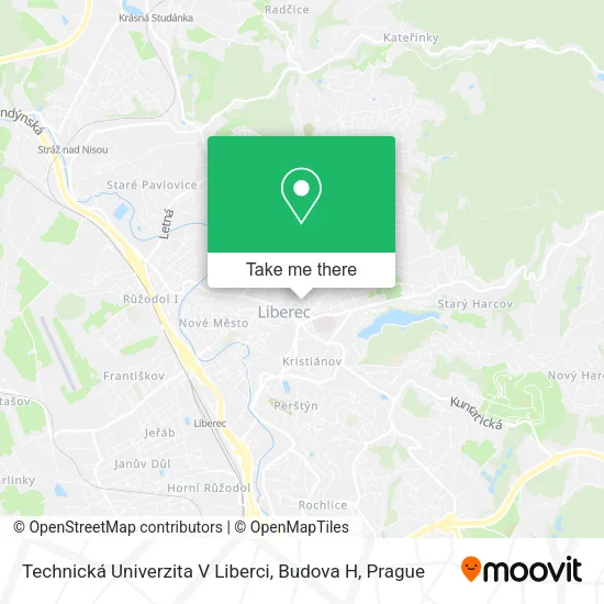 Карта Technická Univerzita V Liberci, Budova H