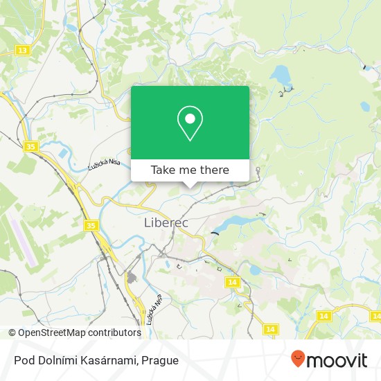 Pod Dolními Kasárnami map