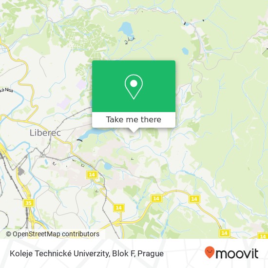 Koleje Technické Univerzity, Blok F map