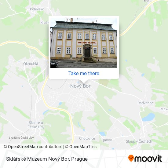 Карта Sklářské Muzeum Nový Bor