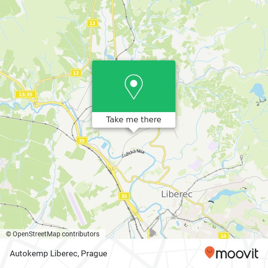 Autokemp Liberec map