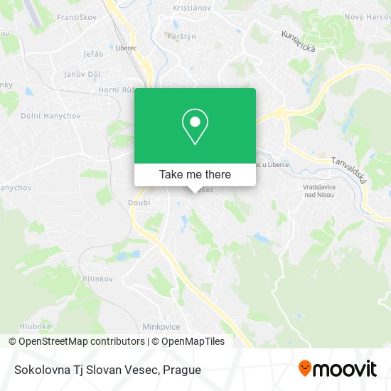 Sokolovna Tj Slovan Vesec map