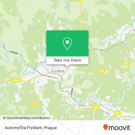 Automyčka Frýdlant map