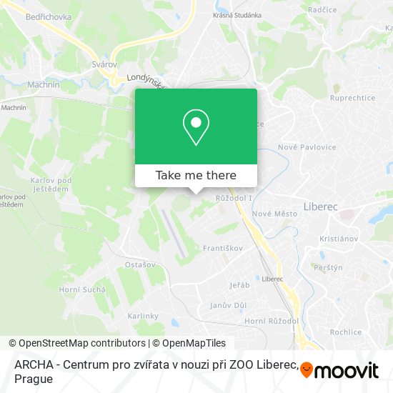 ARCHA - Centrum pro zvířata v nouzi při ZOO Liberec map