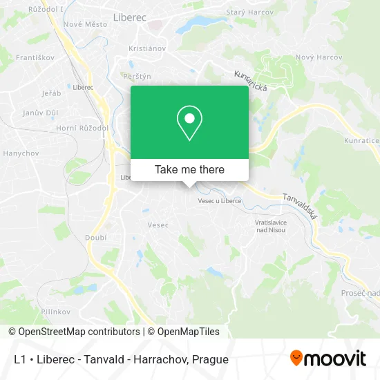 Карта L1 • Liberec - Tanvald - Harrachov