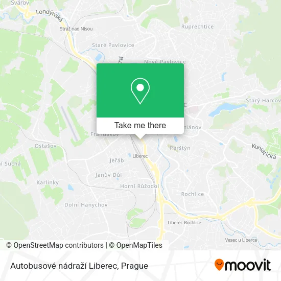 Карта Autobusové nádraží Liberec
