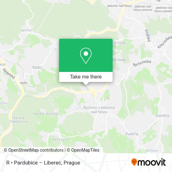 Карта R • Pardubice – Liberec