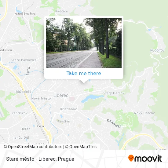 Карта Staré město - Liberec