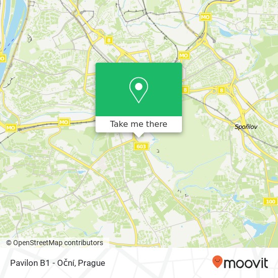 Pavilon B1 - Oční map