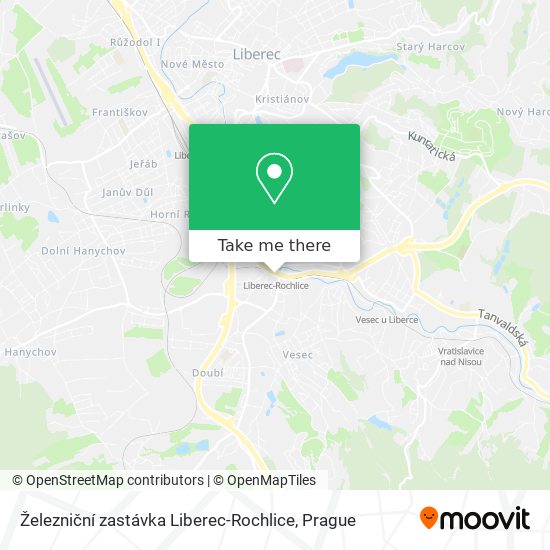 Карта Železniční zastávka Liberec-Rochlice