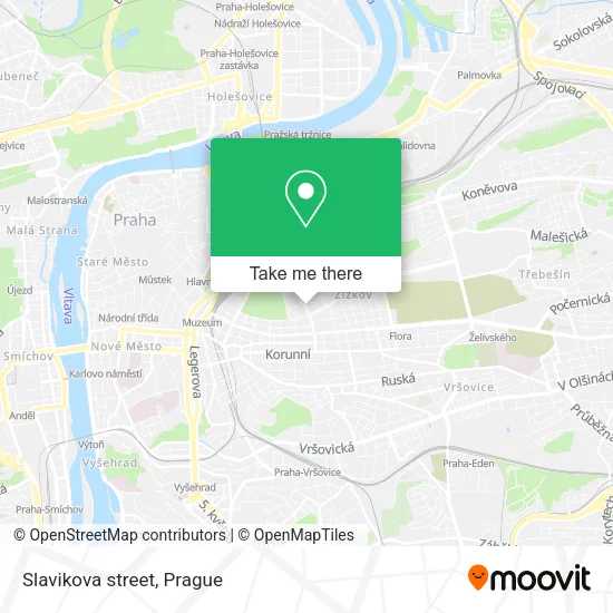 Карта Slavikova street