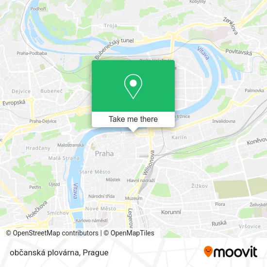 Карта občanská plovárna