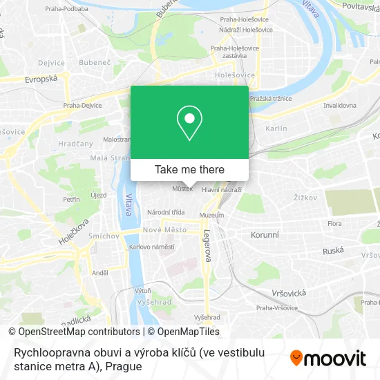 Rychloopravna obuvi a výroba klíčů (ve vestibulu stanice metra A) map