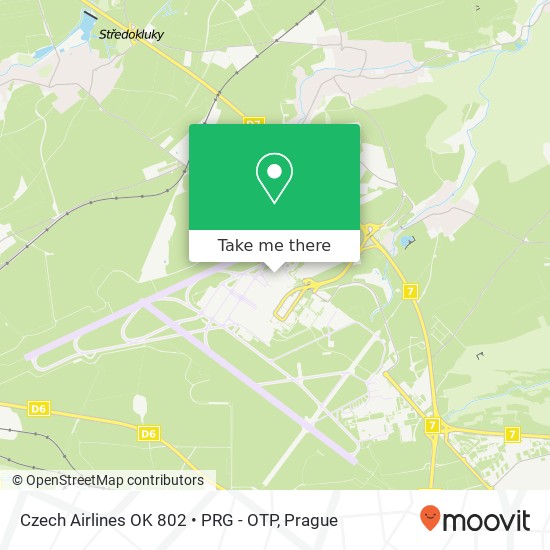 Карта Czech Airlines OK 802 • PRG - OTP