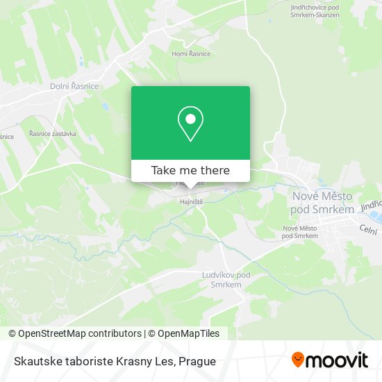 Skautske taboriste Krasny Les map
