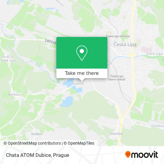 Chata ATOM Dubice map