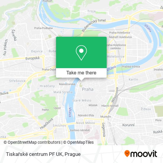 Tiskařské centrum PF UK map