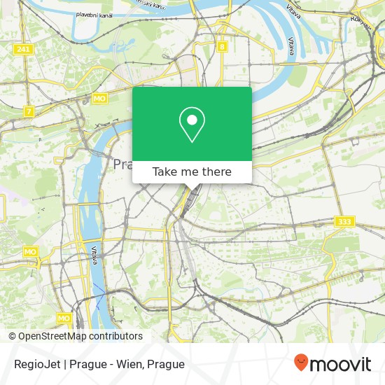 Карта RegioJet | Prague - Wien