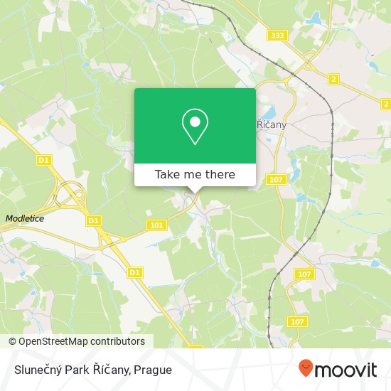 Slunečný Park Říčany map