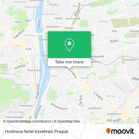 Hodinovy hotel Vysehrad map