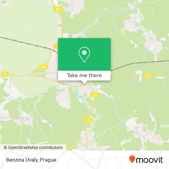 Benzina Úvaly map