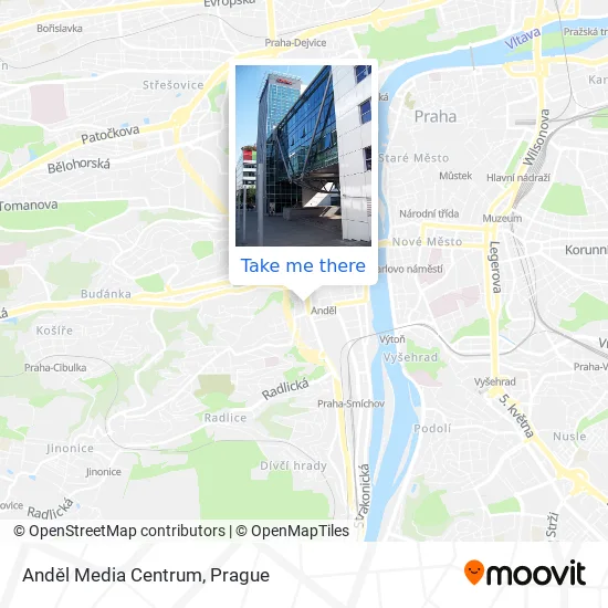 Карта Anděl Media Centrum