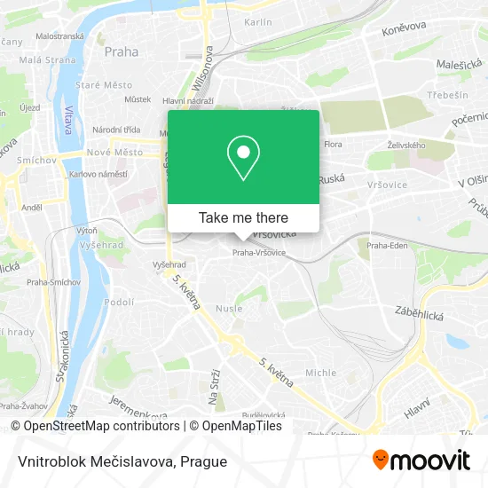 Карта Vnitroblok Mečislavova