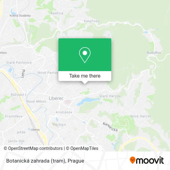 Карта Botanická zahrada (tram)