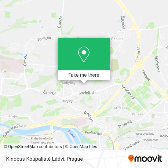 Карта Kinobus Koupaliště Ládví