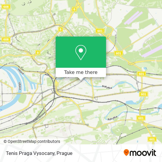 Tenis Praga Vysocany map