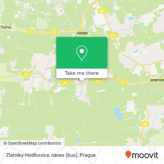 Zlatníky-Hodkovice, náves (bus) map