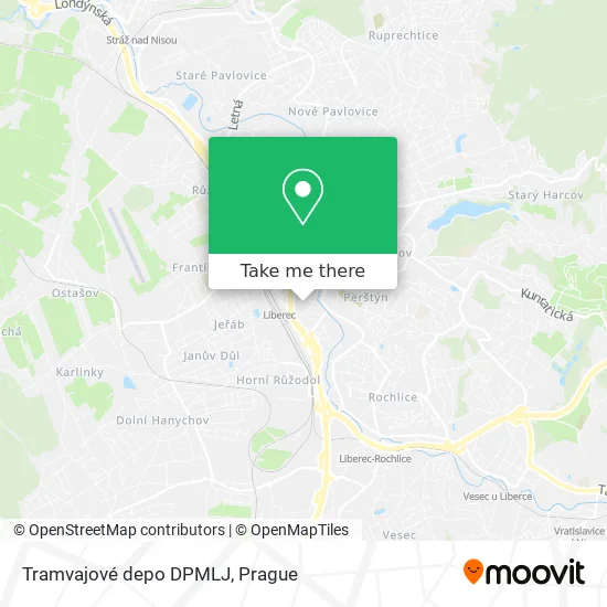 Карта Tramvajové depo DPMLJ