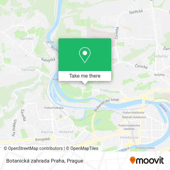 Карта Botanická zahrada Praha