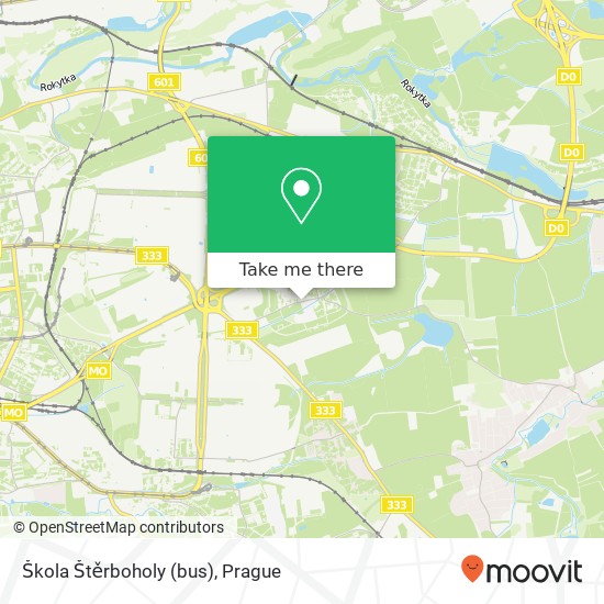 Карта Škola Štěrboholy (bus)