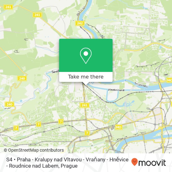 S4 • Praha - Kralupy nad Vltavou - Vraňany - Hněvice - Roudnice nad Labem map