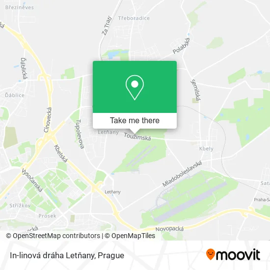 Карта In-linová dráha Letňany