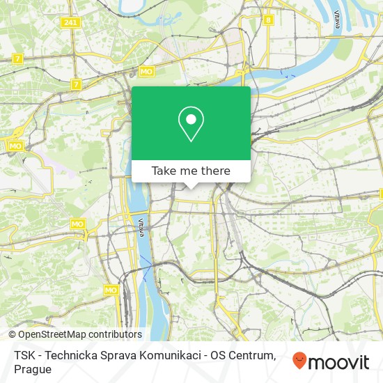 Карта TSK - Technicka Sprava Komunikaci - OS Centrum