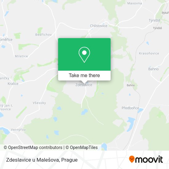Карта Zdeslavice u Malešova