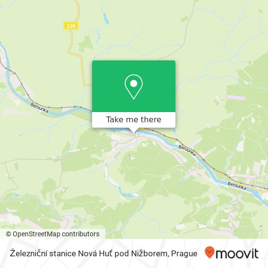 Železniční stanice Nová Huť pod Nižborem map