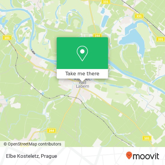 Elbe Kosteletz map