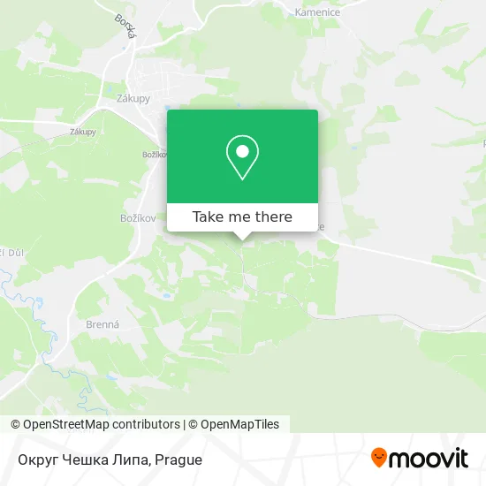 Карта Округ Чешка Липа