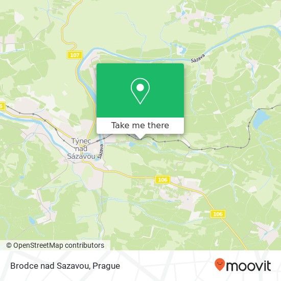 Карта Brodce nad Sazavou