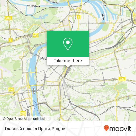 Главный вокзал Праги map
