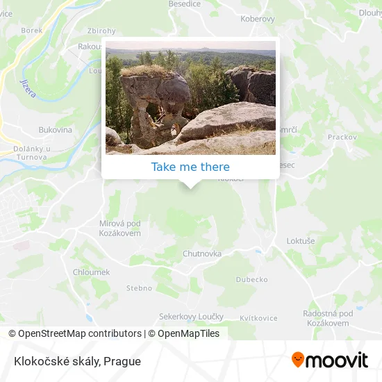 Карта Klokočské skály