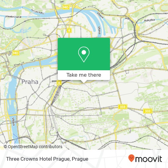 Three Crowns Hotel Prague map