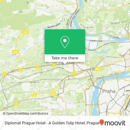 Diplomat Prague Hotel - A Golden Tulip Hotel map