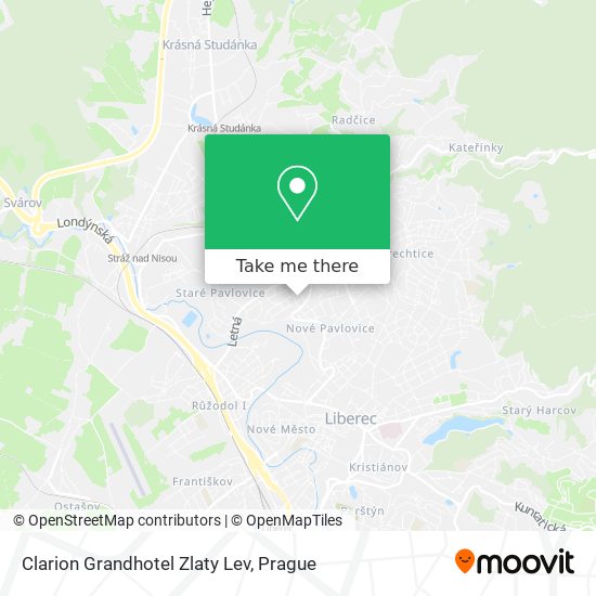 Clarion Grandhotel Zlaty Lev map