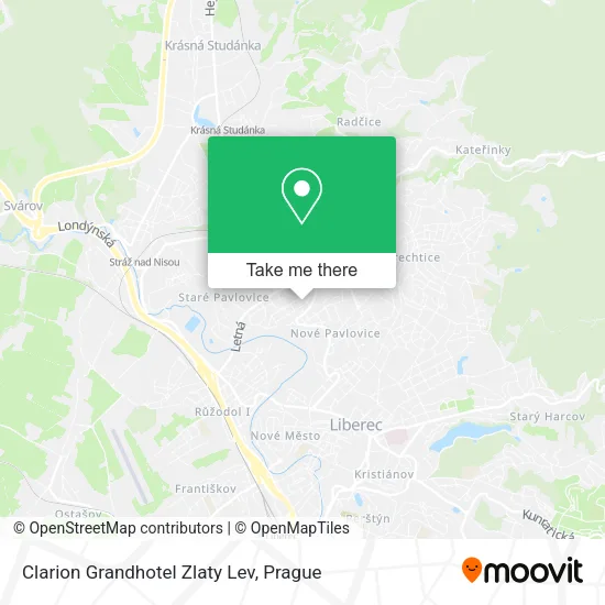 Clarion Grandhotel Zlaty Lev map